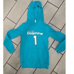 Outerstuff Miami Dolphins Tua Tagovailoa 1 Youth Hoodie Aqua Medium 10/12